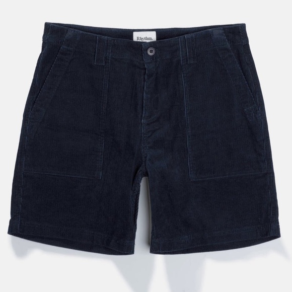 RHYTHM Worn Path Cord Short Navy - Picture 1 of 4